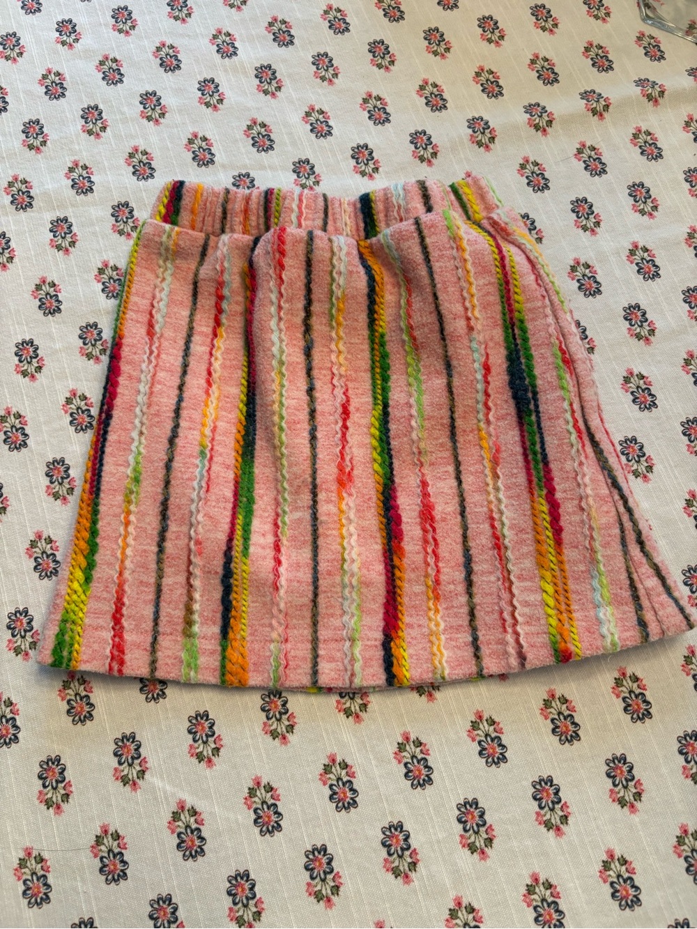 Bisby Wavy Pink Wool Skirt